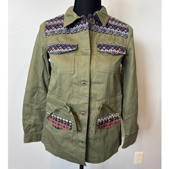 ModCloth Assorted Occasions Anorak Utility Jacket Army Green Women's XXS NWT - Picture 1 of 8